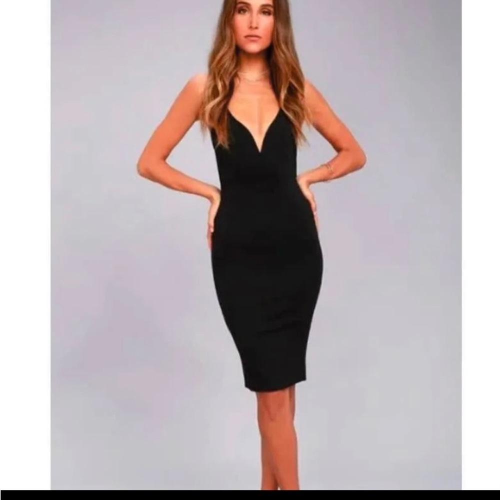 Lulus black midi bodycon dress
